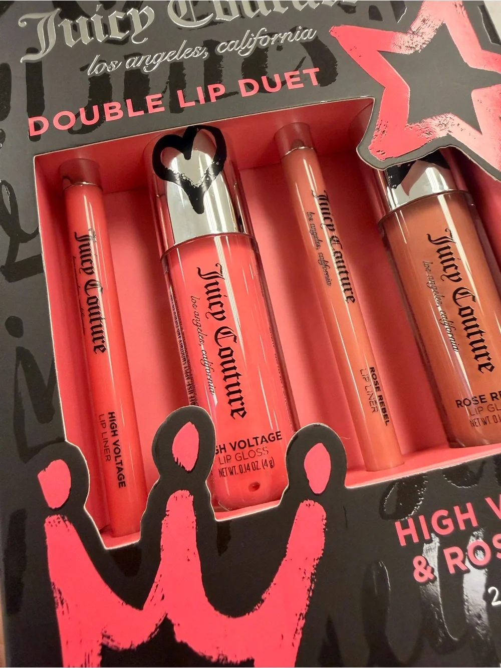 Juicy Couture Double Lip Duet - High Voltage & Rose Rebel (Pink/Coral)